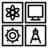 Undergrad STEM icon (science, tech, engineering, and math representations)